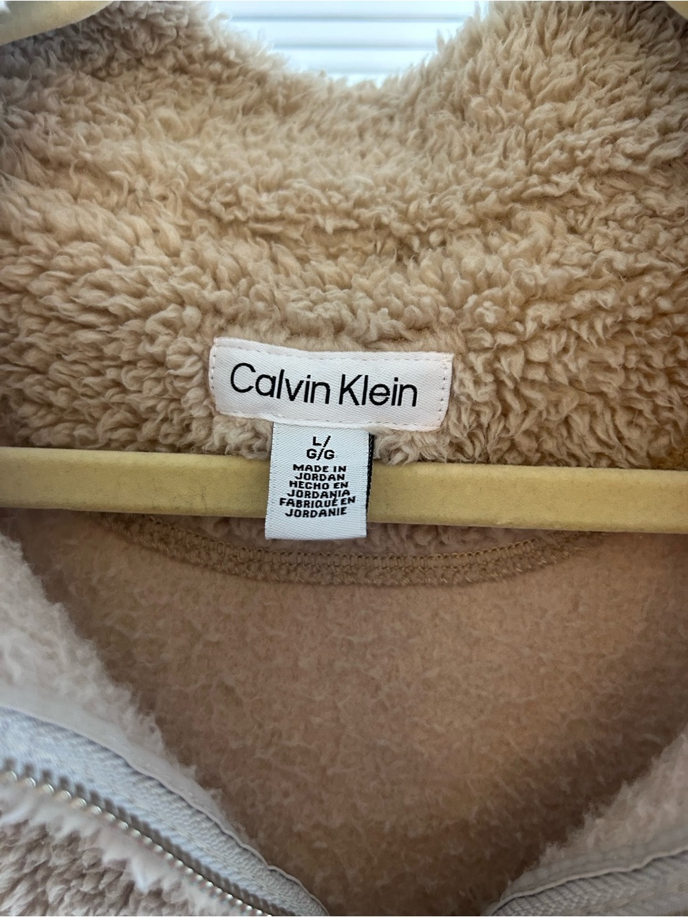 Calvin Klein Tan Teddy Sherpa Half-Zip Pullover Jacket - Picture 3 of 5
